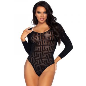 Leg Avenue - Mosaic Snap Croth Bodysuit, Eine Grosse