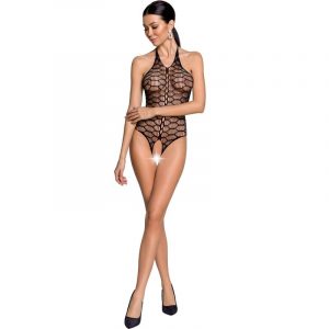 Passion - Woman Bs087 Schwarzer Bodystocking, Eine Grosse
