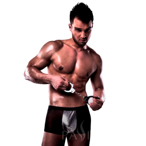 Passion - 002 Herren Metall Schwarz Dessous S/M