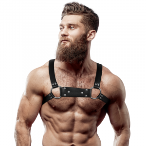 Fetish Submissive Attitude - Bulldog-brustgeschirr Aus Öko-leder Für Herren, Grösse M/L