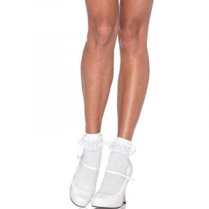 Leg Avenue - Weisse Spitzenroschensocken