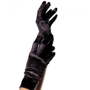 Leg Avenue - Satin-handschuhe Schwarz