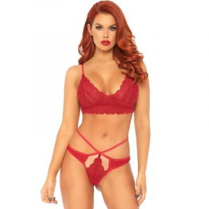Leg Avenue - 2-teiliges Set, Spitzen-bralet Und Tanga