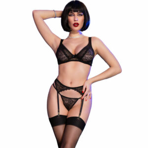 Chilirose - Cr 4692 Set Vierteilig Schwarz S