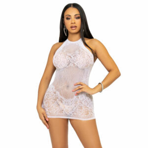 Leg Avenue - Strass Neckholder-minikleid, Einheitsgröße - Weiß