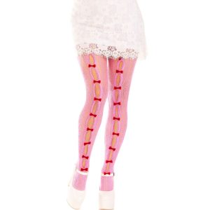 Leg Avenue - Strümpfe Mit Öffnungen Herz & Schleifen Rosa