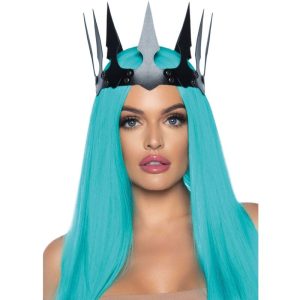 Leg Avenue - Kunstleder Maleficent Krone Mit Nieten Schwarz