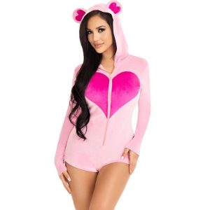 Leg Avenue - Teddybär-samt-bodys, Rosa, S