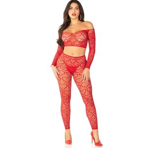 Leg Avenue - Crop Top + Strümpfe Rot Einheitsgrösse