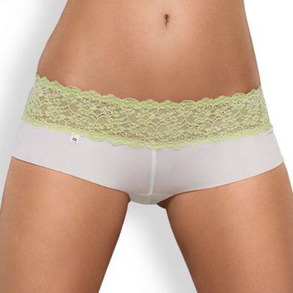 OBSESSIVE PACK TANGA + SHORTIES LACEA VERDE Y BLANCO