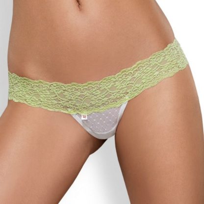 OBSESSIVE PACK TANGA + SHORTIES LACEA VERDE Y BLANCO