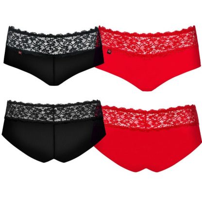 OBSESSIVE PACK 2 SHORTIES LACEA – ROJO Y NEGRO –