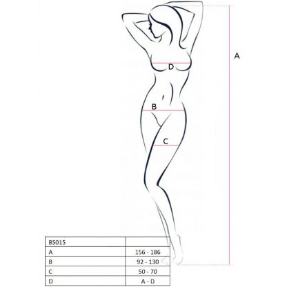 Passion Woman Bs015 Bodystocking Blanco Talla Unica