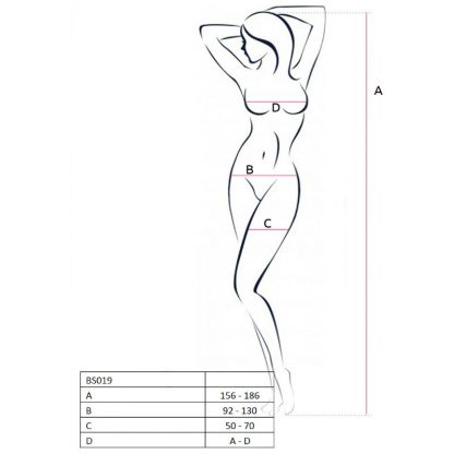 Passion Woman Bs019 Bodystocking Blanco Talla Unica - Imagen 2