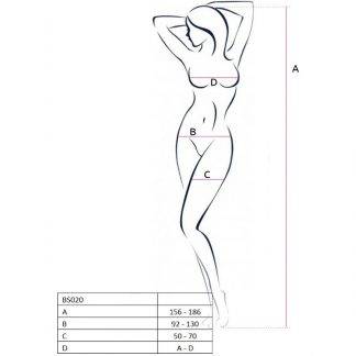 Passion Woman Bs020 Bodystocking Blanco Talla Unica