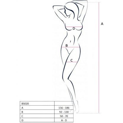 Passion Woman Bs020 Bodystocking Blanco Talla Unica