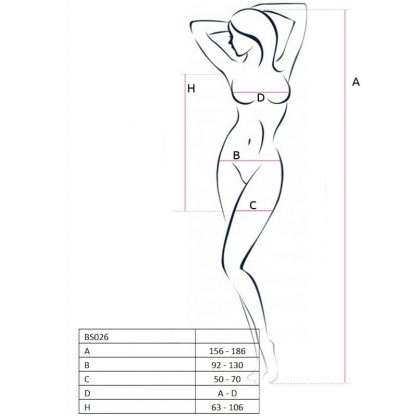 Passion Woman Bs026 Bodystocking Estilo Vestido Negro Talla Unica - Imagen 3