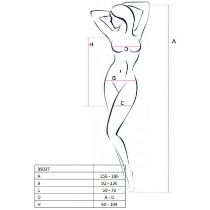 Passion Woman Bs027 Bodystocking Estilo Vestido Blanco Talla Unica - Imagen 2