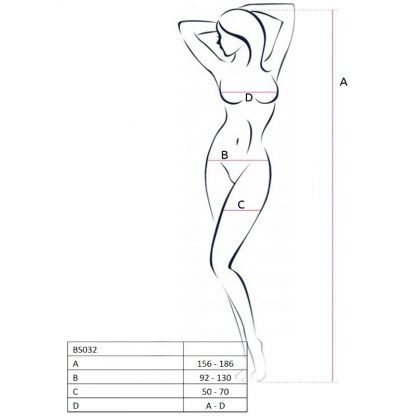 Passion Woman Bs032 Bodystocking Negro Talla Unica - Imagen 3