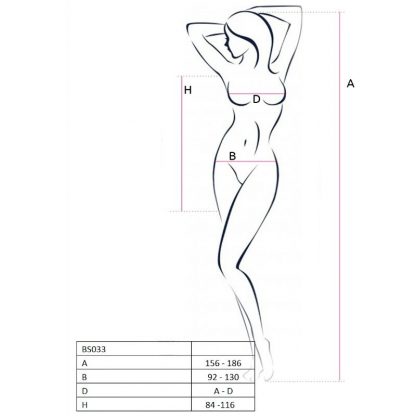 Passion Woman Bs033 Bodystocking Estilo Vestido Negro Talla Unica