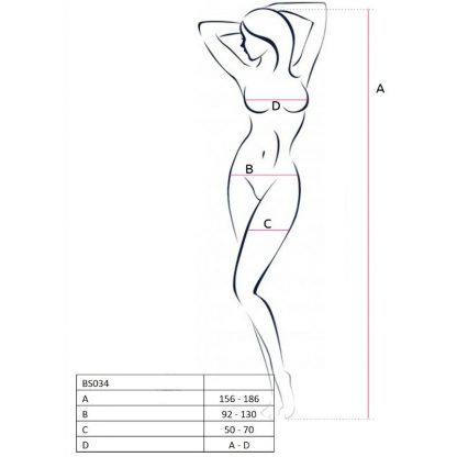 Passion Woman Bs034 Bodystocking Negro Talla Unica - Imagen 3