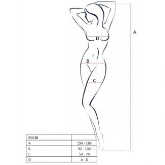 Passion Woman Bs038 Bodystocking Blanco Talla Unica