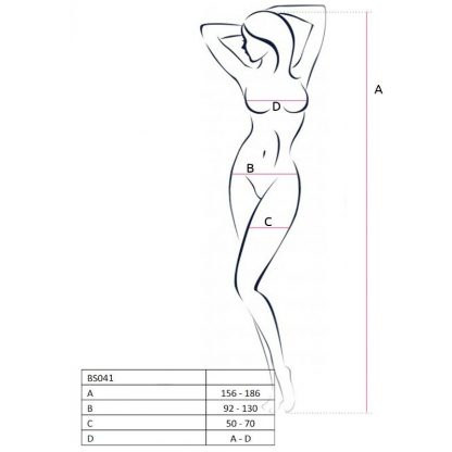 Passion Woman Bs041 Bodystocking Negro Talla Unica