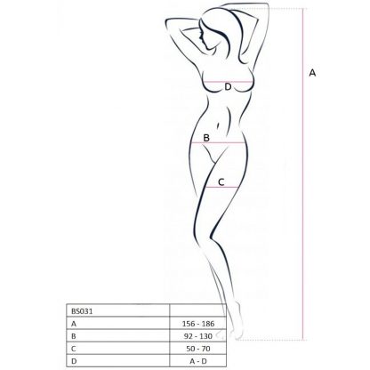 PASSION WOMAN BS031 BODYSTOCKING ROJO TALLA UNICA - Imagen 2