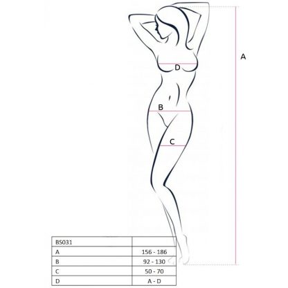 PASSION WOMAN BS031 BODYSTOCKING ROJO TALLA UNICA