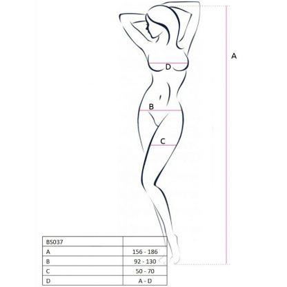 Passion Woman Bs037 Bodystocking Blanco Talla Unica