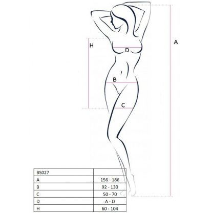 Passion Woman Bs027 Bodystocking Estilo Vestido Negro Talla Unica