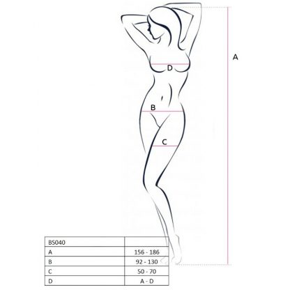 Passion Woman Bs040 Bodystocking Negro Talla Unica