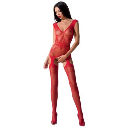 Passion Woman Bs062 Bodystocking Rojo Talla Unica