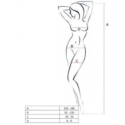 Passion Woman Bs047 Bodystocking Negro Talla Unica - Imagen 3