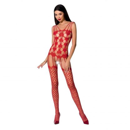 Passion Woman Bs067 Bodystocking Rojo Talla Unica