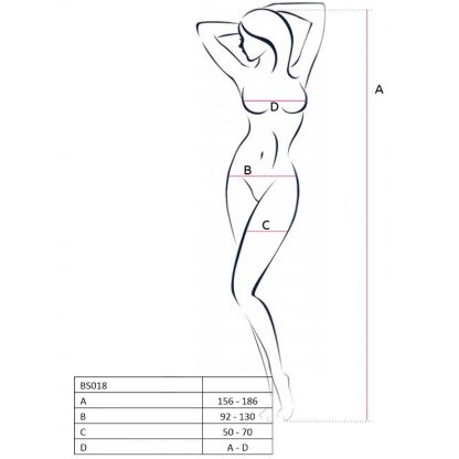 Passion Woman Bs018 Bodystocking Negro Talla Unica - Imagen 2