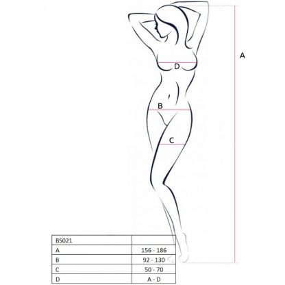 Passion Woman Bs021 Bodystocking Blanco Talla Unica - Imagen 2