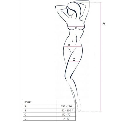 Passion Woman Bs022 Bodystocking Blanco Talla Unica - Imagen 2