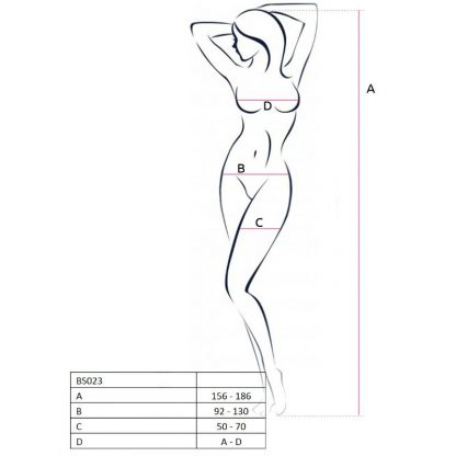 Passion Woman Bs023 Bodystocking Blanco Talla Unica