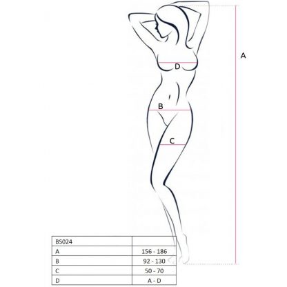 Passion Woman Bs024 Bodystocking Blanco Talla Unica - Imagen 2