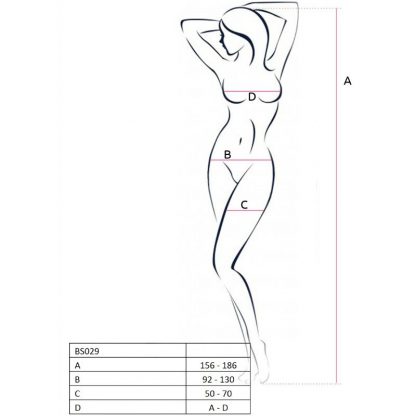 Passion Woman Bs029 Bodystocking Blanco Talla Unica - Imagen 2