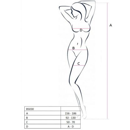 Passion Woman Bs030 Bodystocking Blanco Talla Unica - Imagen 2