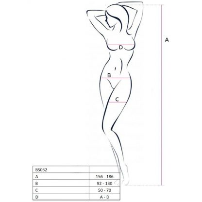 Passion Woman Bs032 Bodystocking Blanco Talla Unica