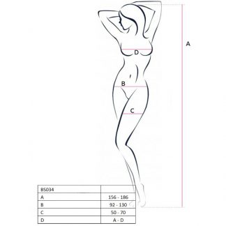 Passion Woman Bs034 Bodystocking Blanco Talla Unica