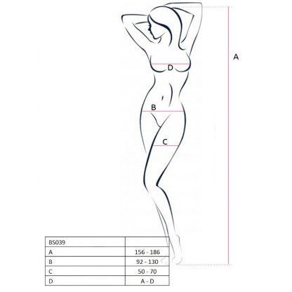 Passion Woman Bs039 Bodystocking Blanco Talla Unica - Imagen 2