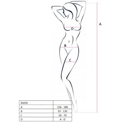 Passion Woman Bs039 Bodystocking Blanco Talla Unica