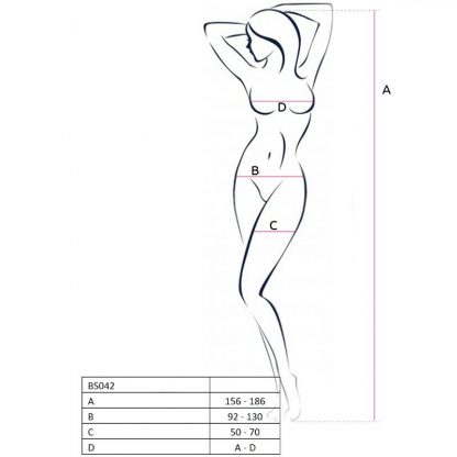 Passion Woman Bs042 Bodystocking Blanco Talla Unica - Imagen 2