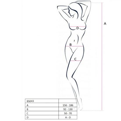 Passion Woman Bs043 Bodystocking Blanco Talla Unica - Imagen 2