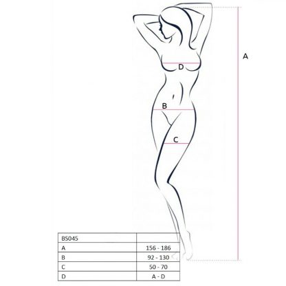 Passion Woman Bs045 Bodystocking Blanco Talla Unica - Imagen 2