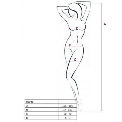 Passion Woman Bs045 Bodystocking Blanco Talla Unica